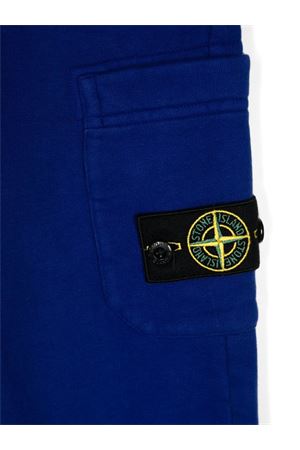 blue cotton trousers STONE ISLAND KIDS | 811661520V0022